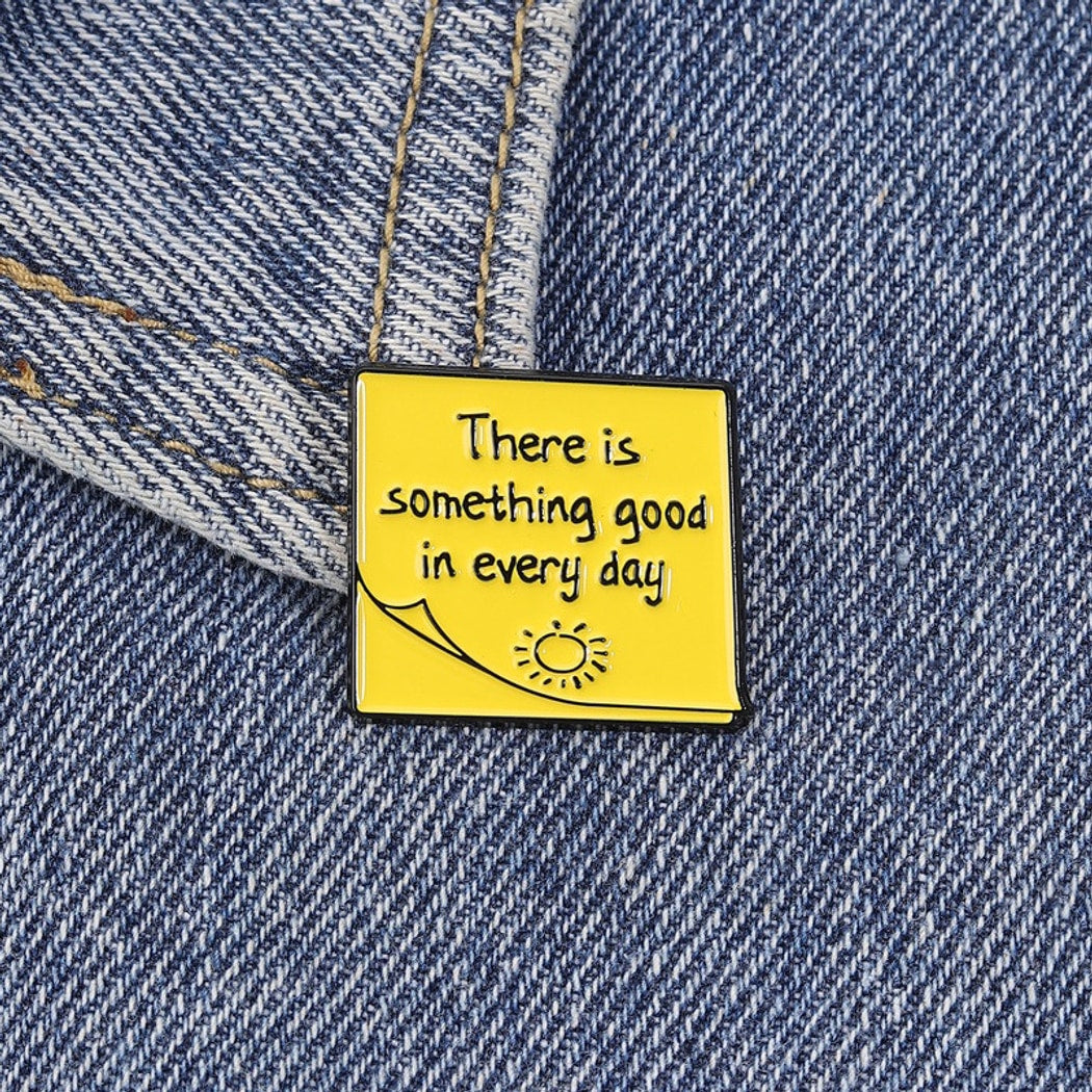 Pinori - Inspirational Quote Sun Accent Brooch Pin