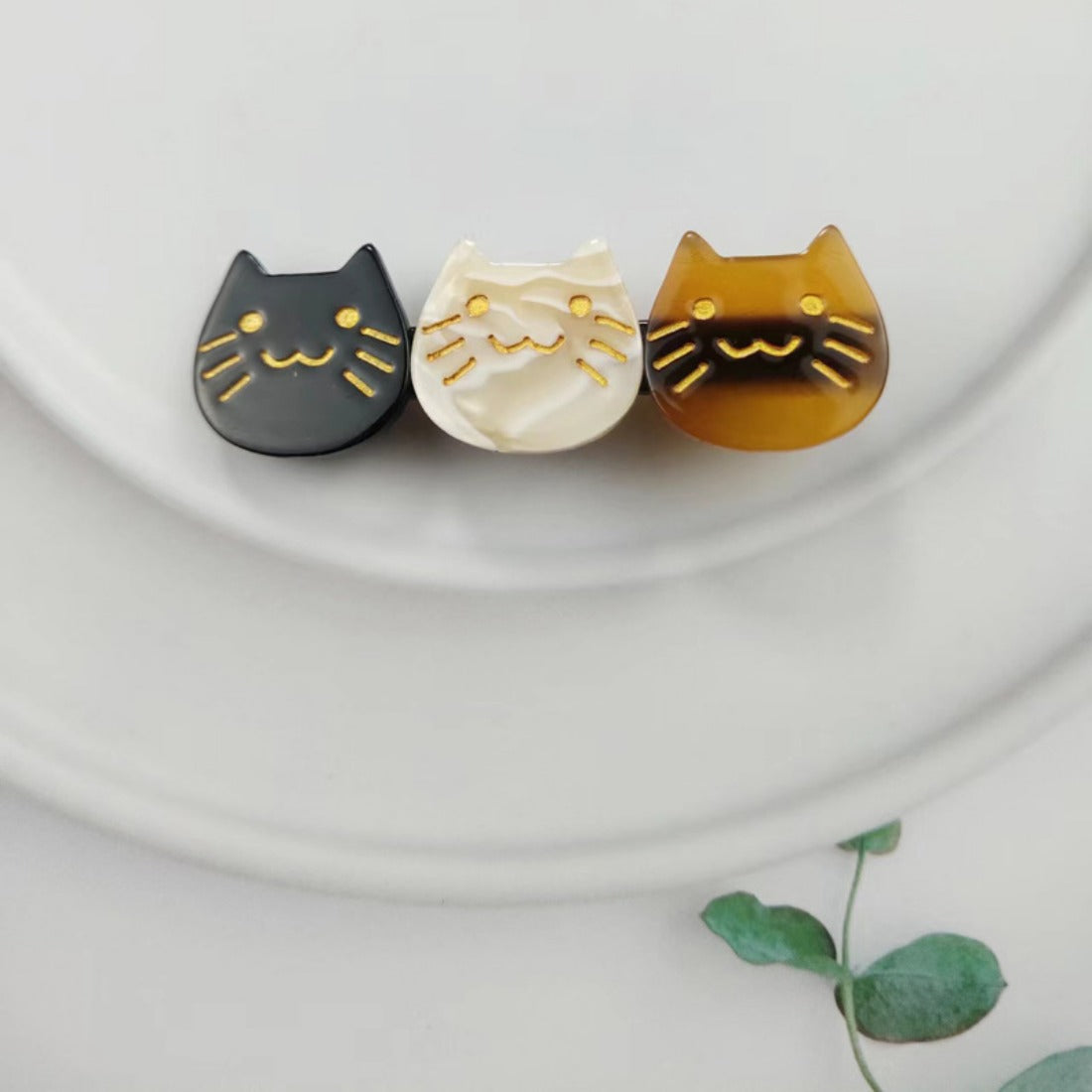 Cico - Three Cat Head Acetate Hair Clips