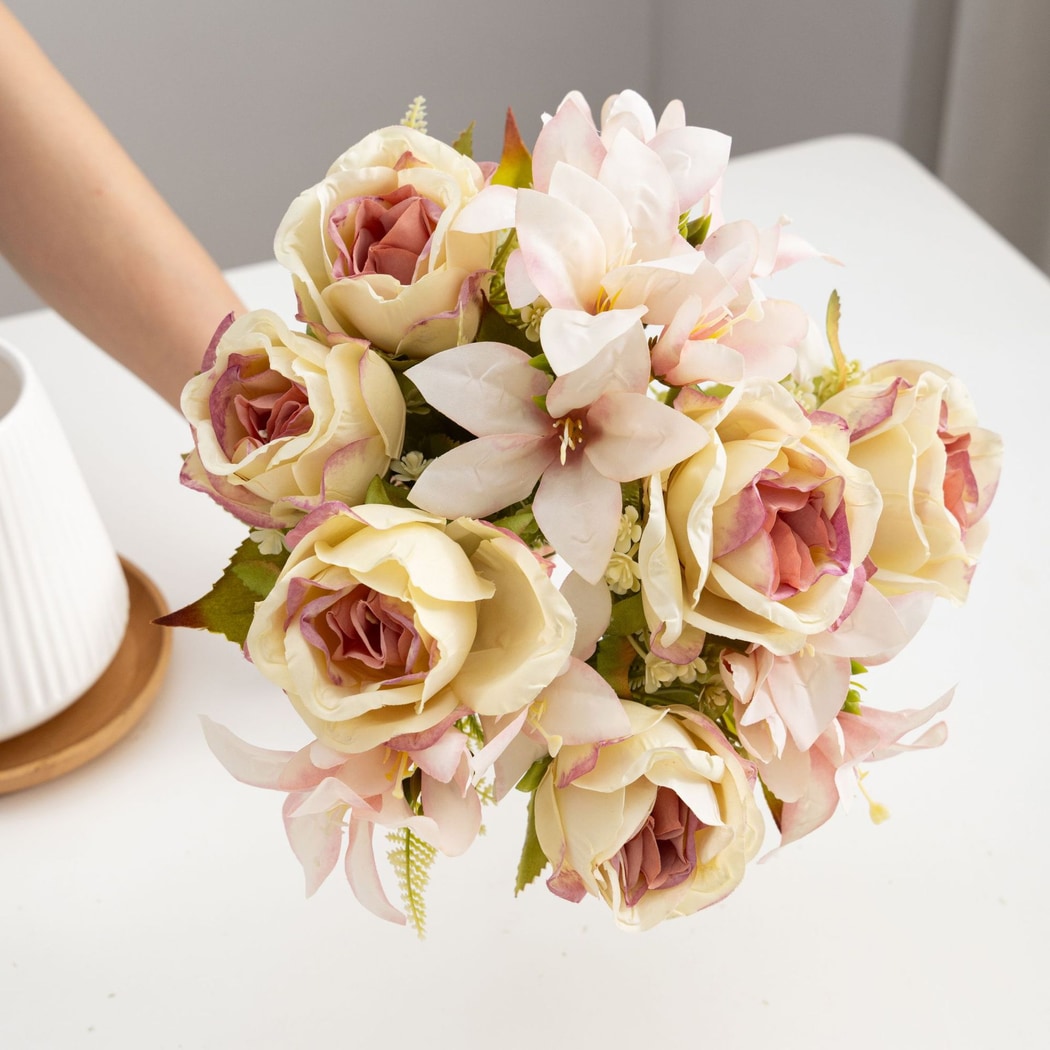 Roselle - Decorative Rose and Lily Artificial Bouquet
