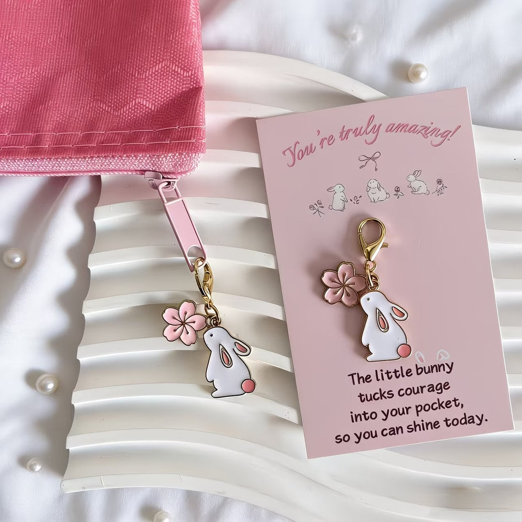 Taphug - Pink Pocket Hug Rabbit Keychain