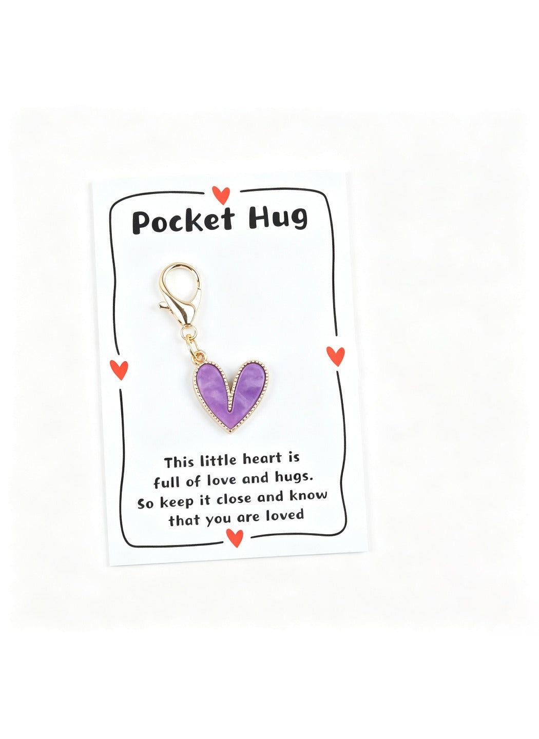 Taphug  - Alloy Pocket Hug Card Cute Heart Keychain
