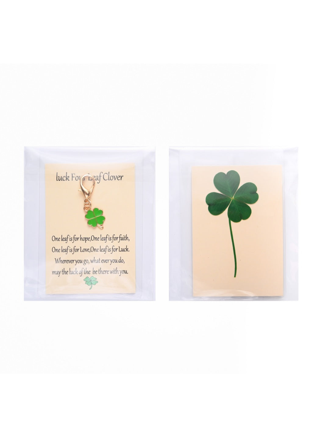 Taphug - Leaf Clover Keychain for Good Luck