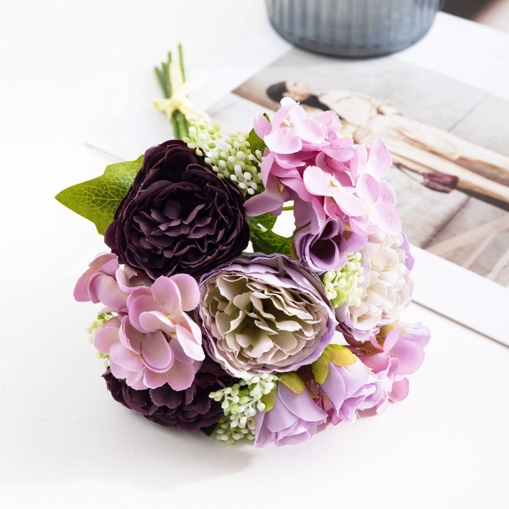 Roselle - Rose and Hydrangea Artificial Bouquet