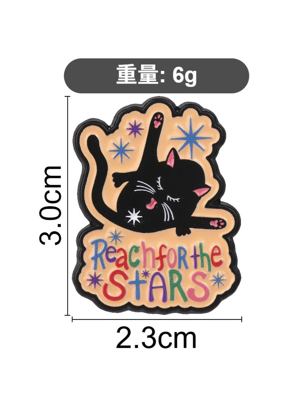 Pinori - Cat Brooch Badge, Cute Cartoon Dream Chasing Black Cat