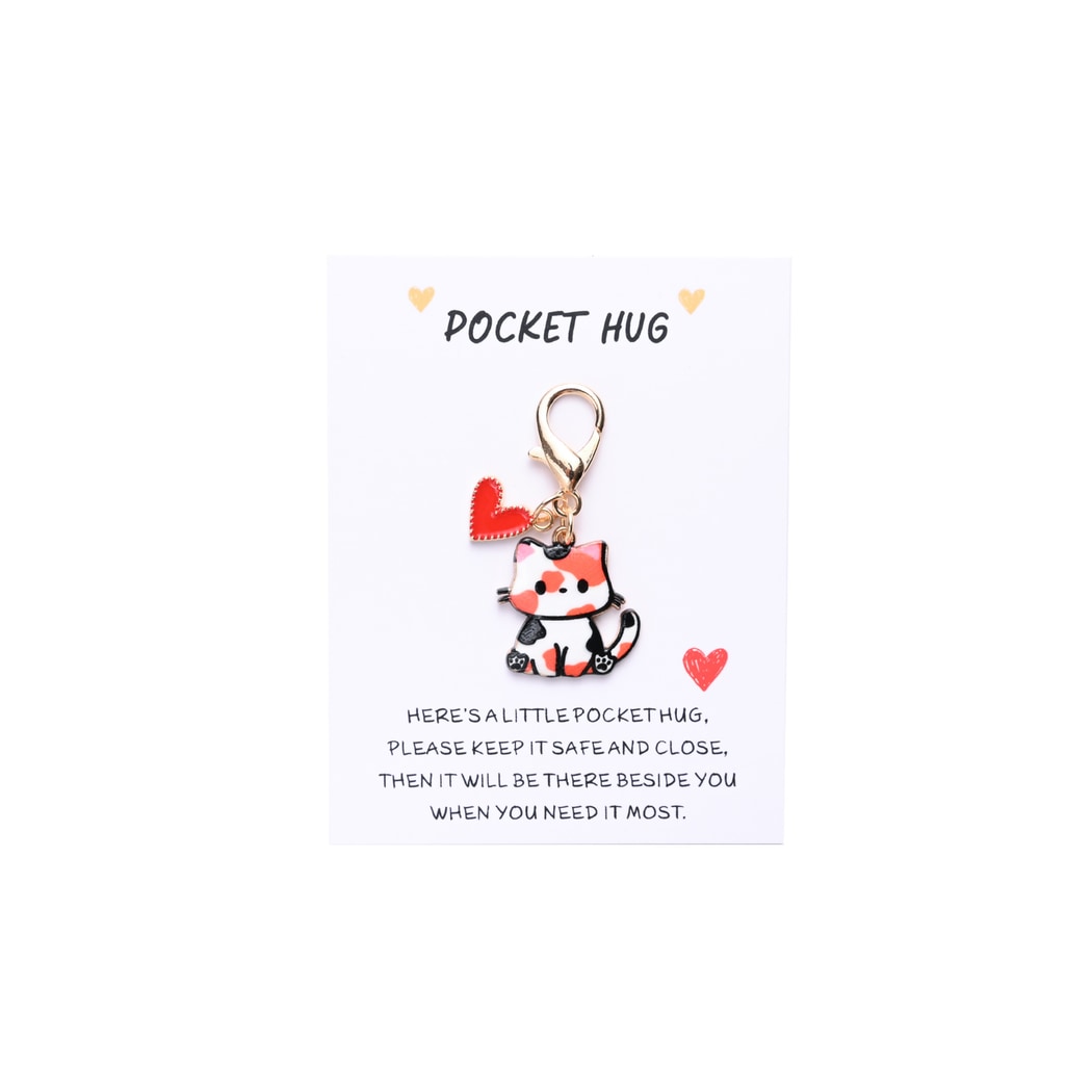 Taphug - Pocket Hug Cute Cat and Heart Keychain