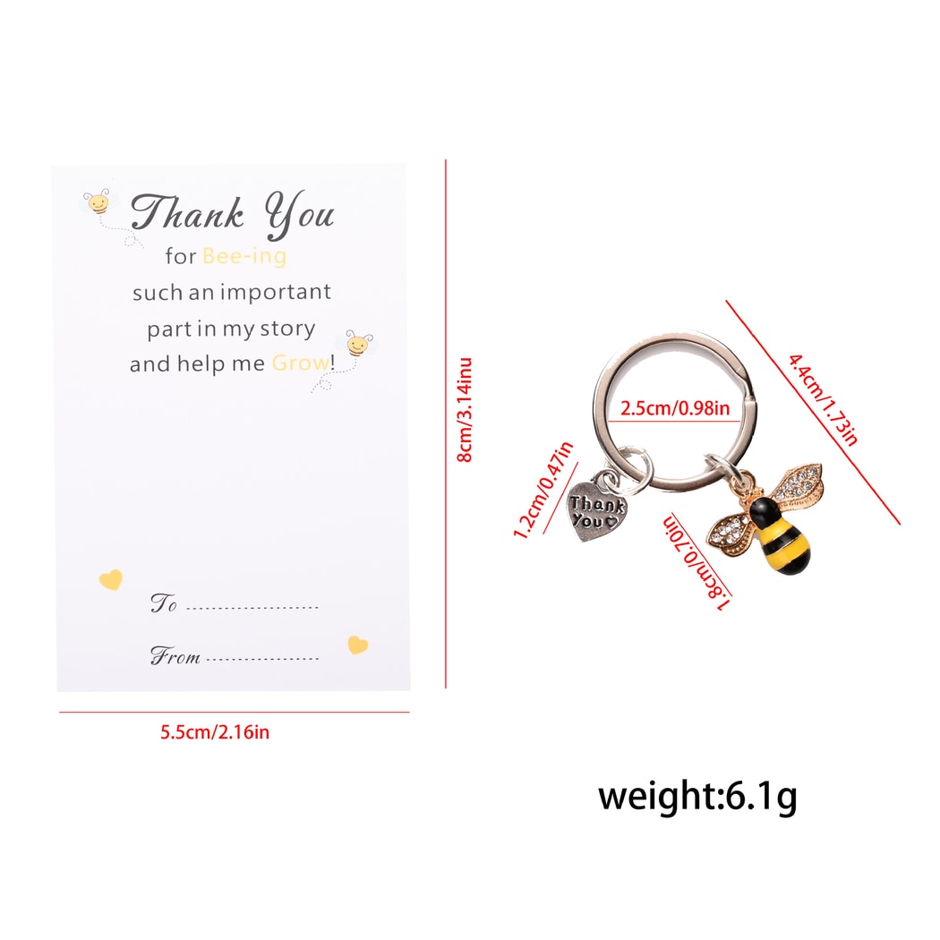 Taphug - Pocket Hug Heart Accent Bee Keychain