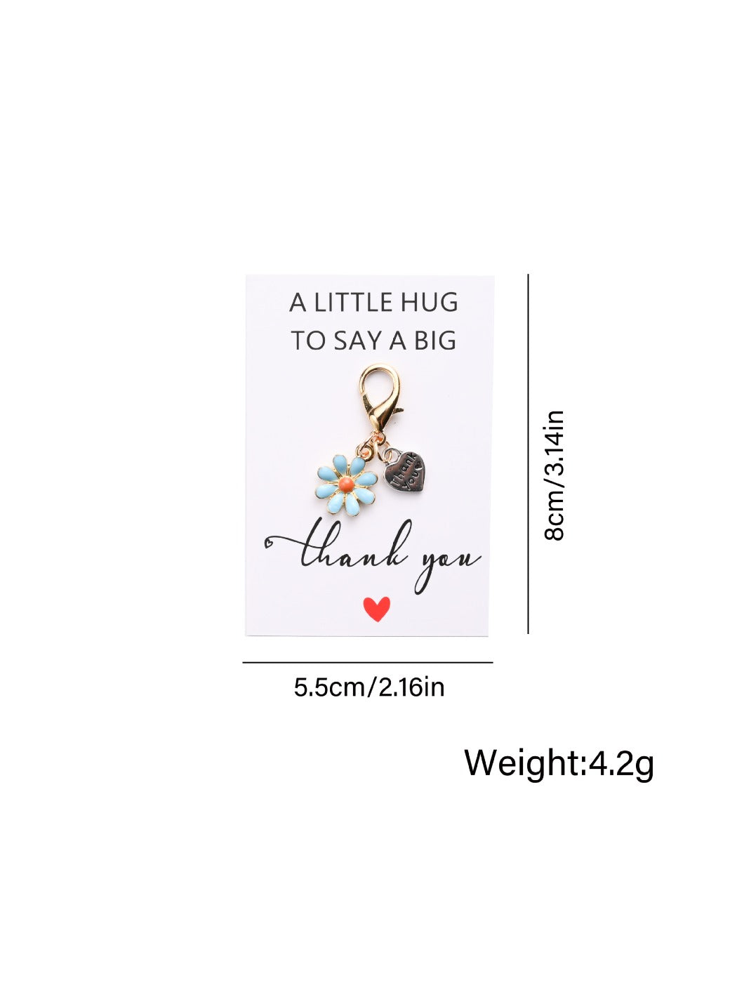 Taphug - Heart Flower Thank You Keychain