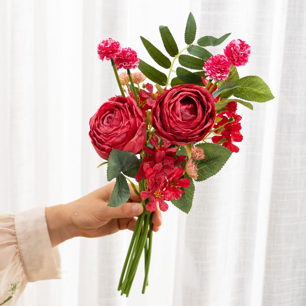 Roselle - Decorative Mixed Rose Artificial Flowers Bouquet