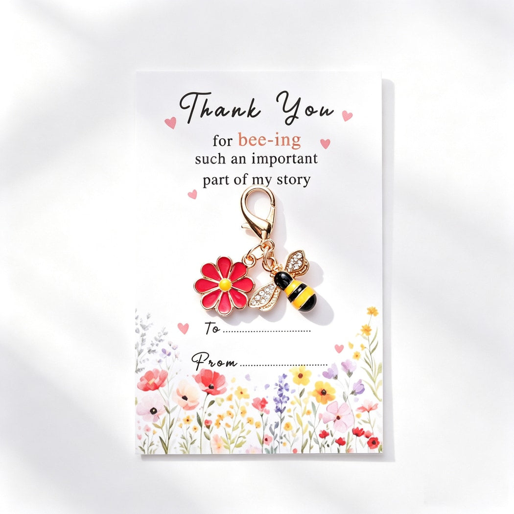 Taphug - Pocket Hug Bee Flower Keychain