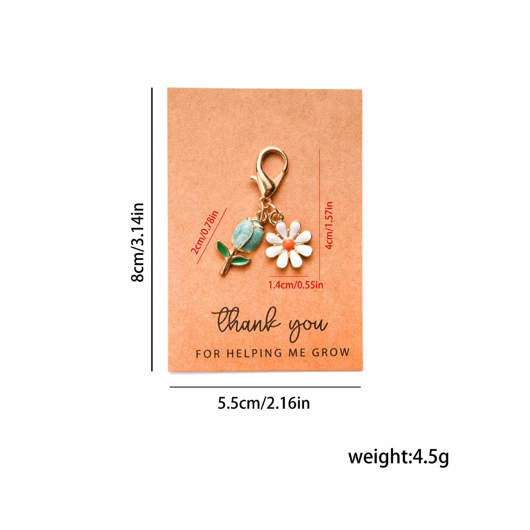 Taphug - Pocket Hug Tulip and Daisy Charm Keychain