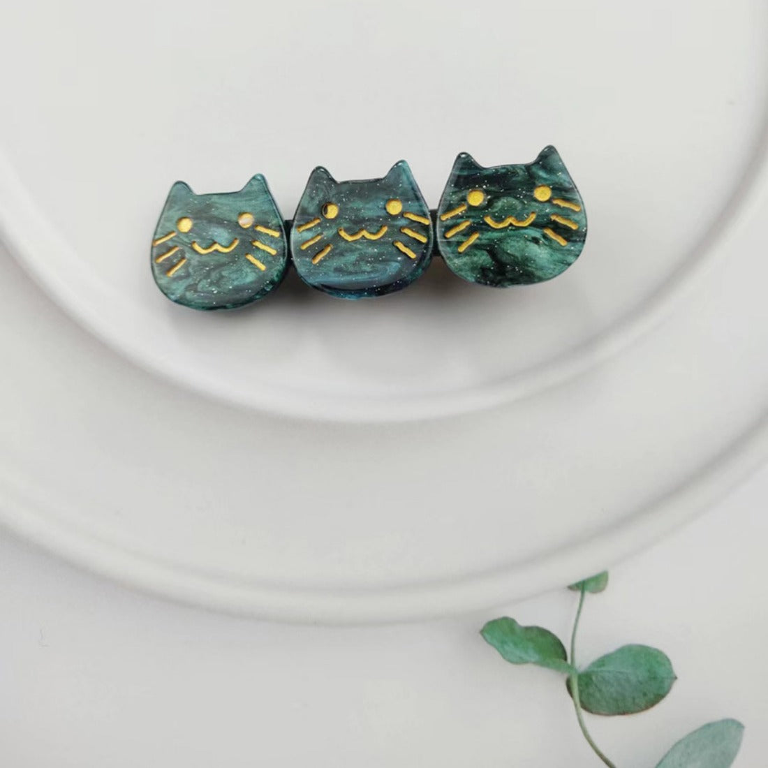 Cico - Three Cat Head Acetate Hair Clips