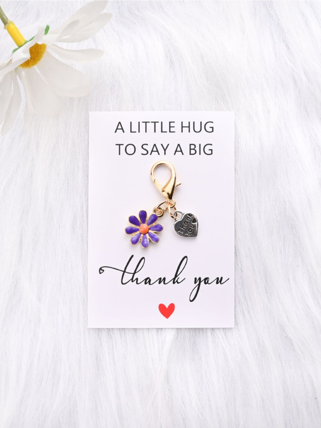 Taphug - Heart Flower Thank You Keychain