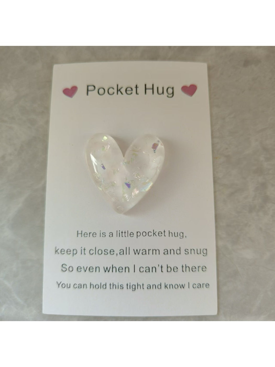 Taphug - Pocket Hug Romantic Heart pocket hug card and keepsake token view 3