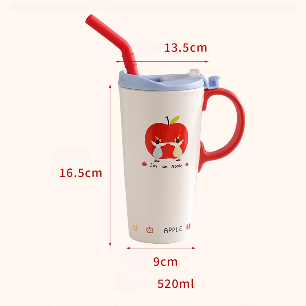 Mivora - Cartoon Apple and Girls Pattern Mug