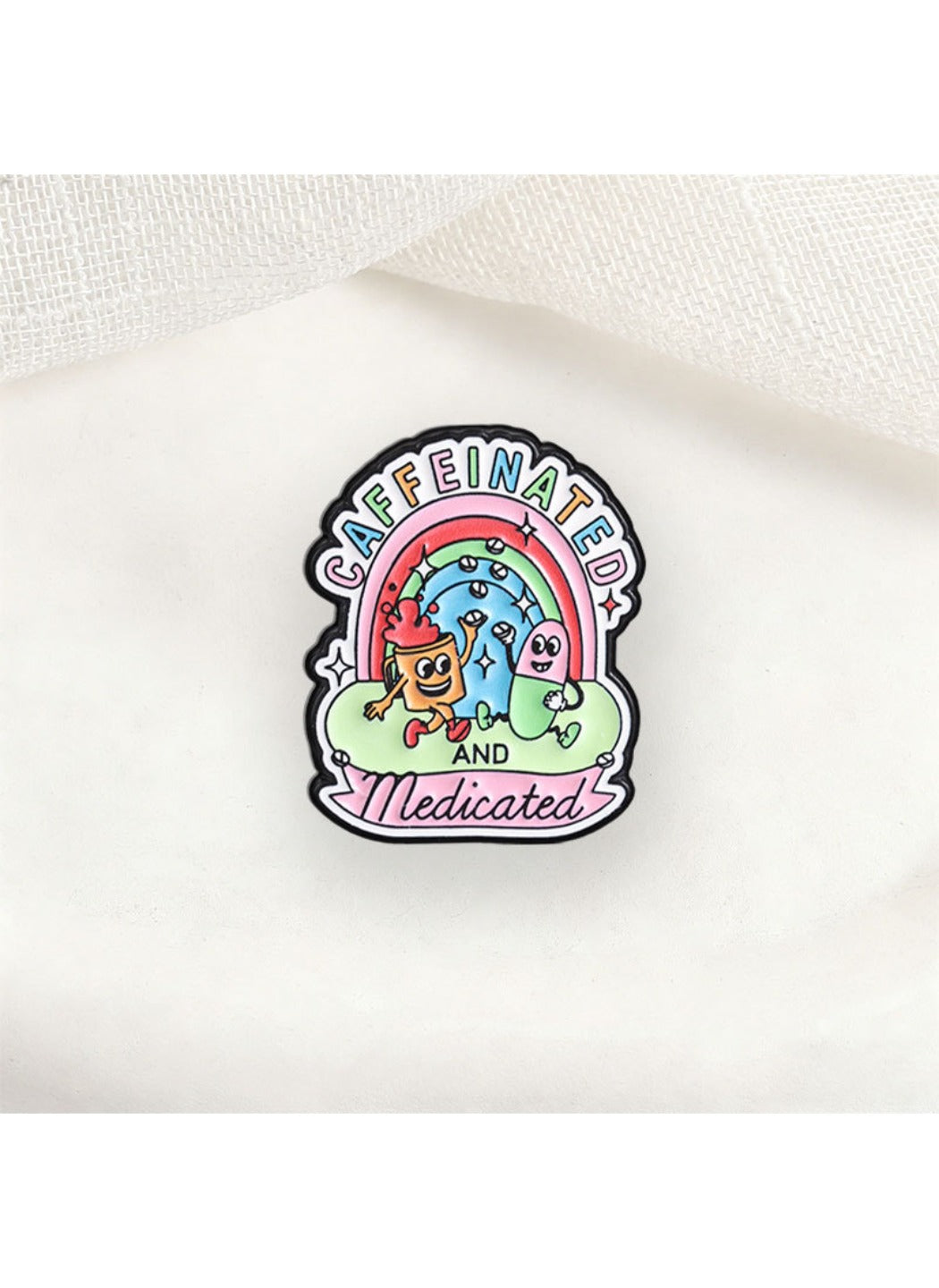 Pinori - Cute Cartoon Rainbow Coffee Capsule Pin Brooch Badge
