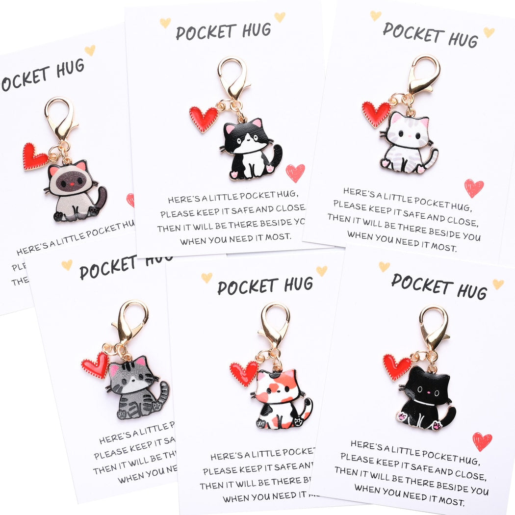 Taphug - Pocket Hug Cute Cat and Heart Keychain