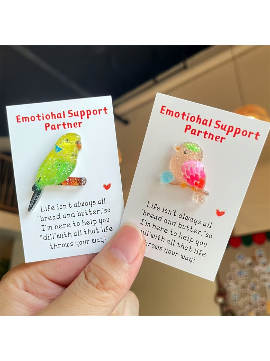 Taphug - Pocket Hug Cute Bird and Owl pocket hug card and keepsake token view 2