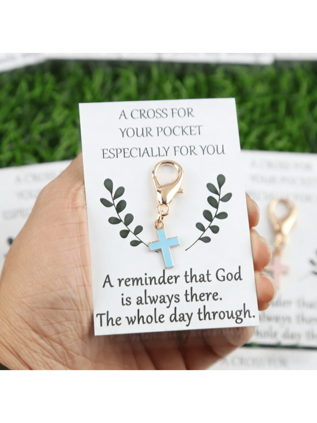 Taphug - Pocket Hug Colorful Alloy Cross pocket hug card and keepsake token view 7