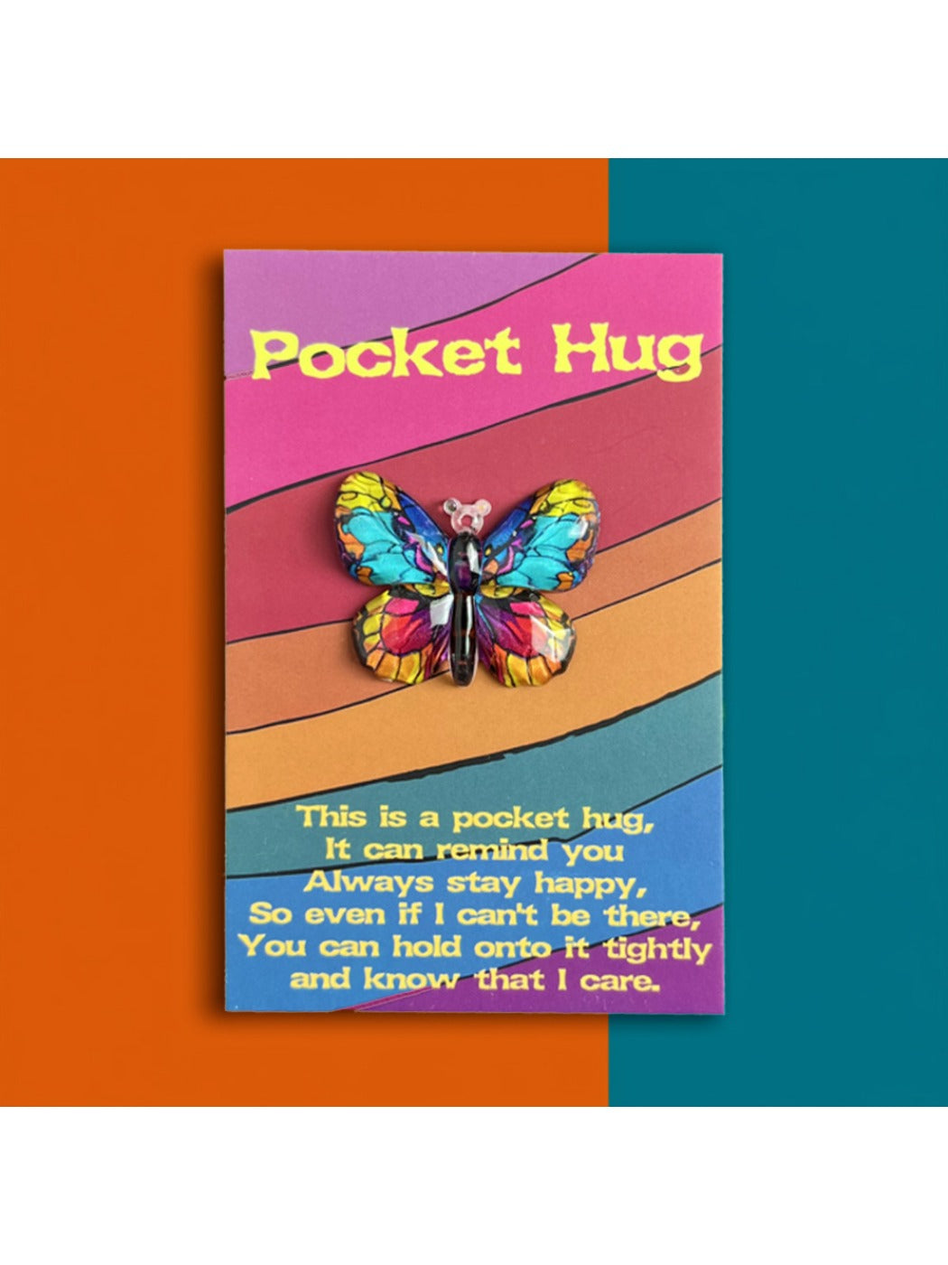 Taphug - Pocket Hug Painted Resin Butterfly pocket hug card and keepsake token