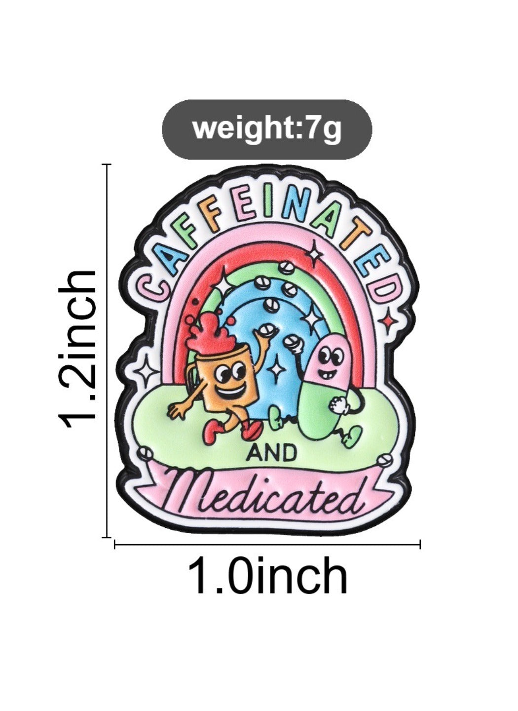 Pinori - Cute Cartoon Rainbow Coffee Capsule Pin Brooch Badge