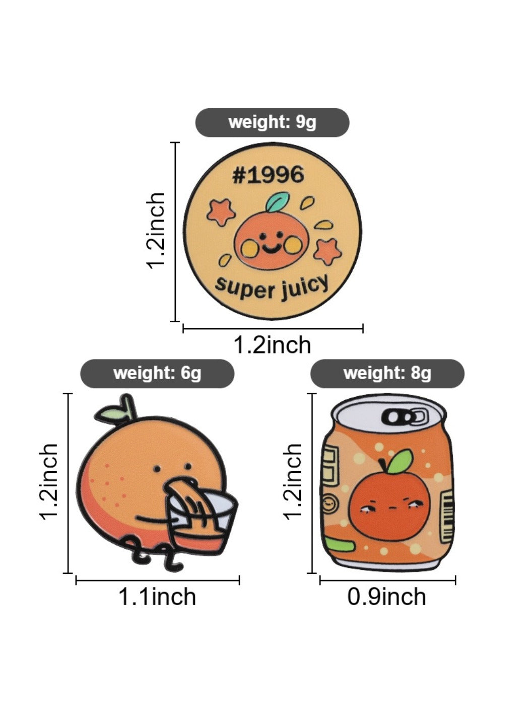 Pinori - Cute Cartoon Orange Juice Can Brooch Badge Pin