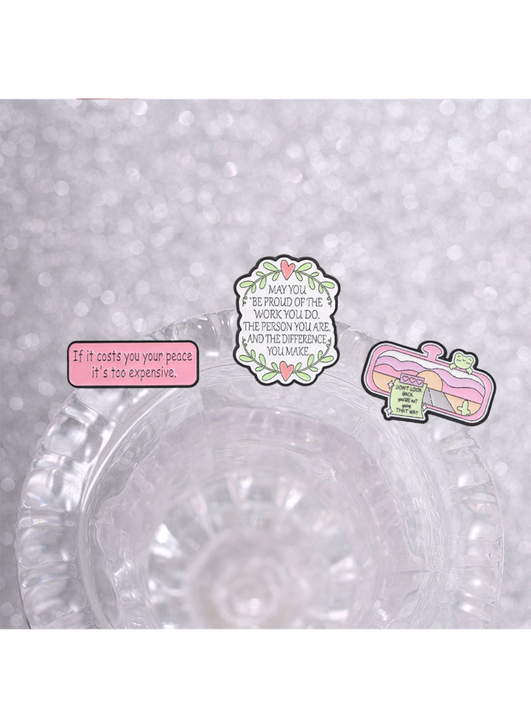 Pinori - Cute Cartoon Badge with Inspiring Words Pin Brooch Badge