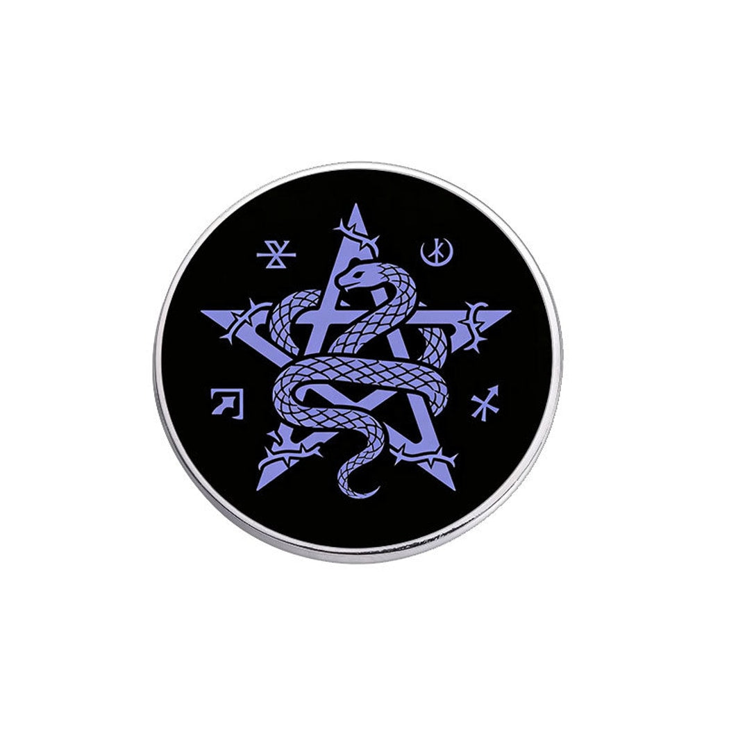 Pinori - Snake Symbol Round Decorative Pin