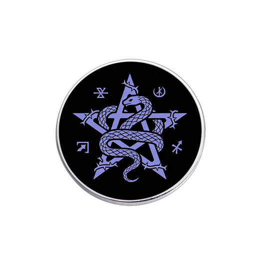 Pinori - Snake Symbol Round Decorative Pin