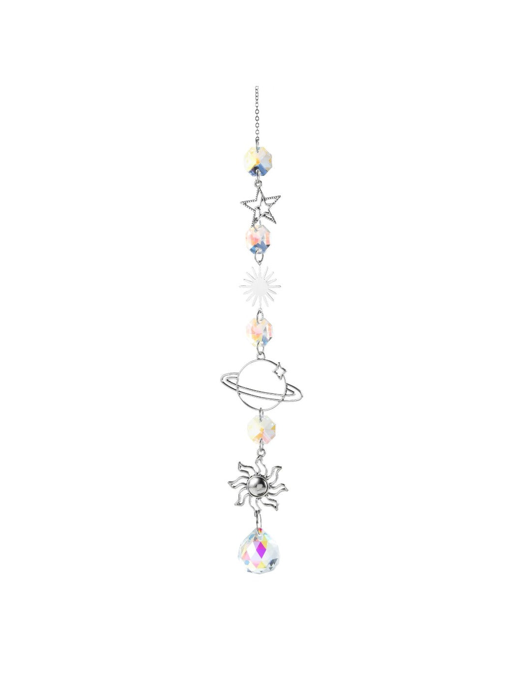 Detailed shot of the crystal arrangement on Somnira Galaxy Dream Catcher