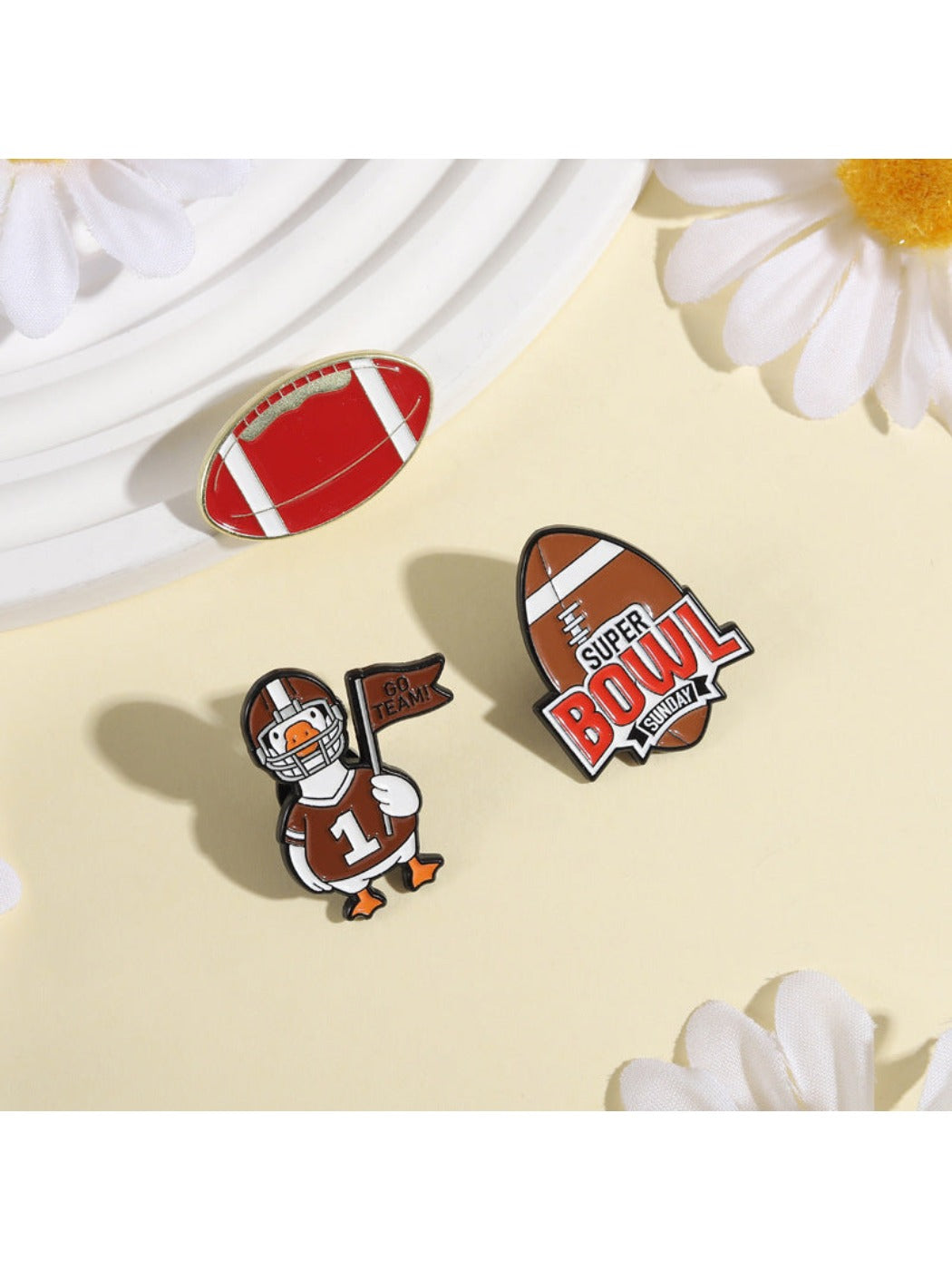 Pinori - Fun Animal Rugby Cartoon Brooch