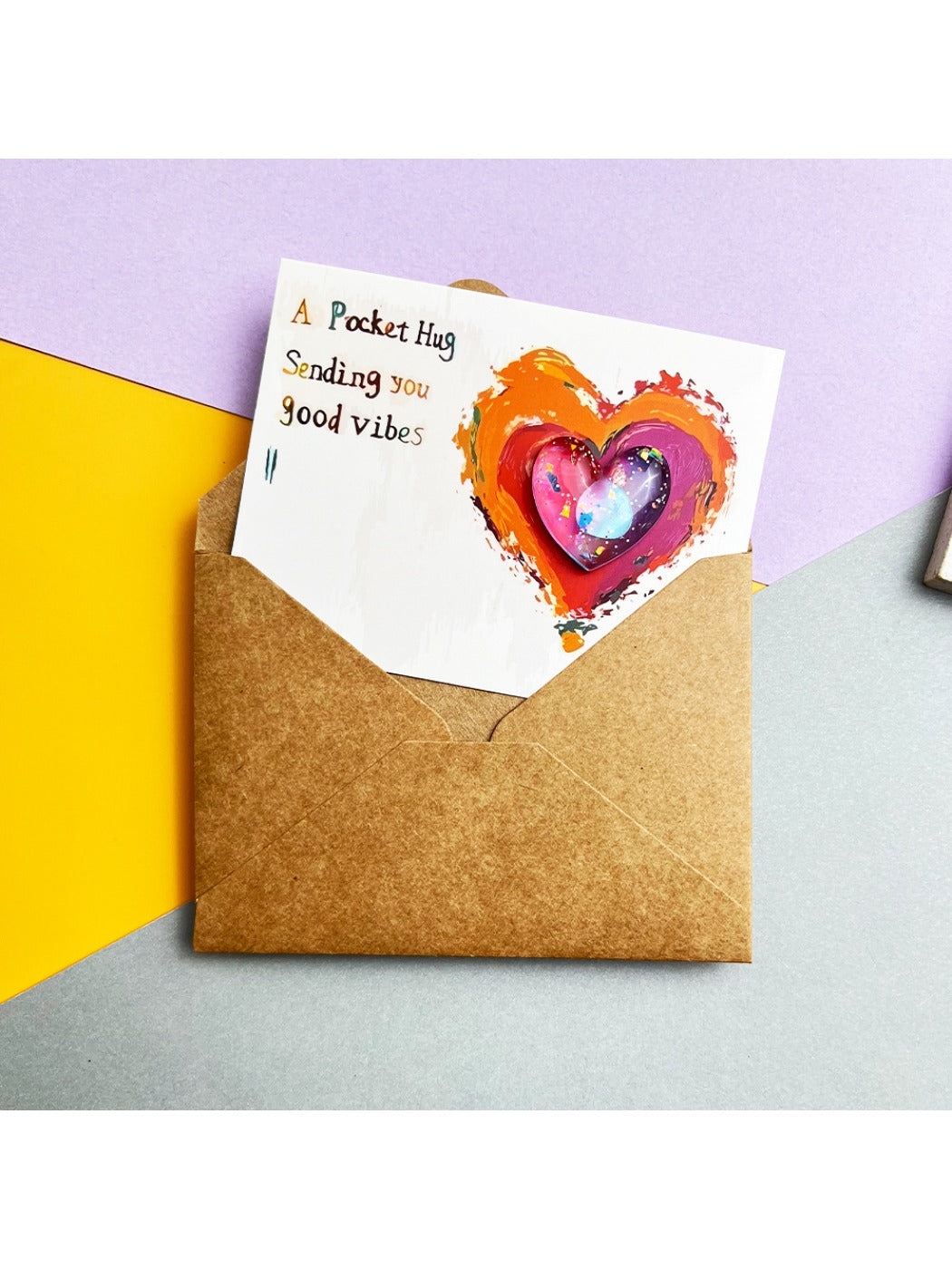 Taphug - Pocket Hug Gradient Glitter Heart pocket hug card and keepsake token view 10