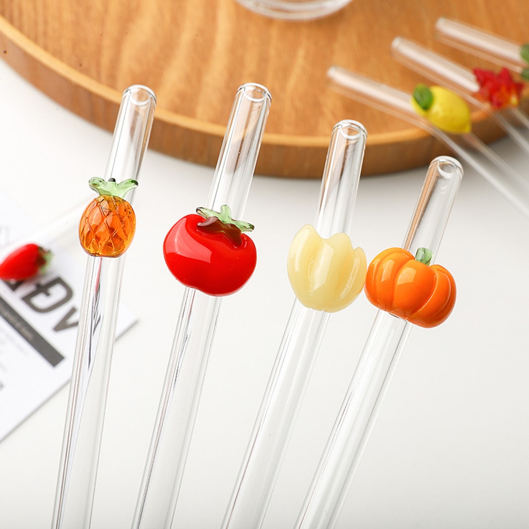 Glasira - Cute Fruits and Vegetables Decoration Straw