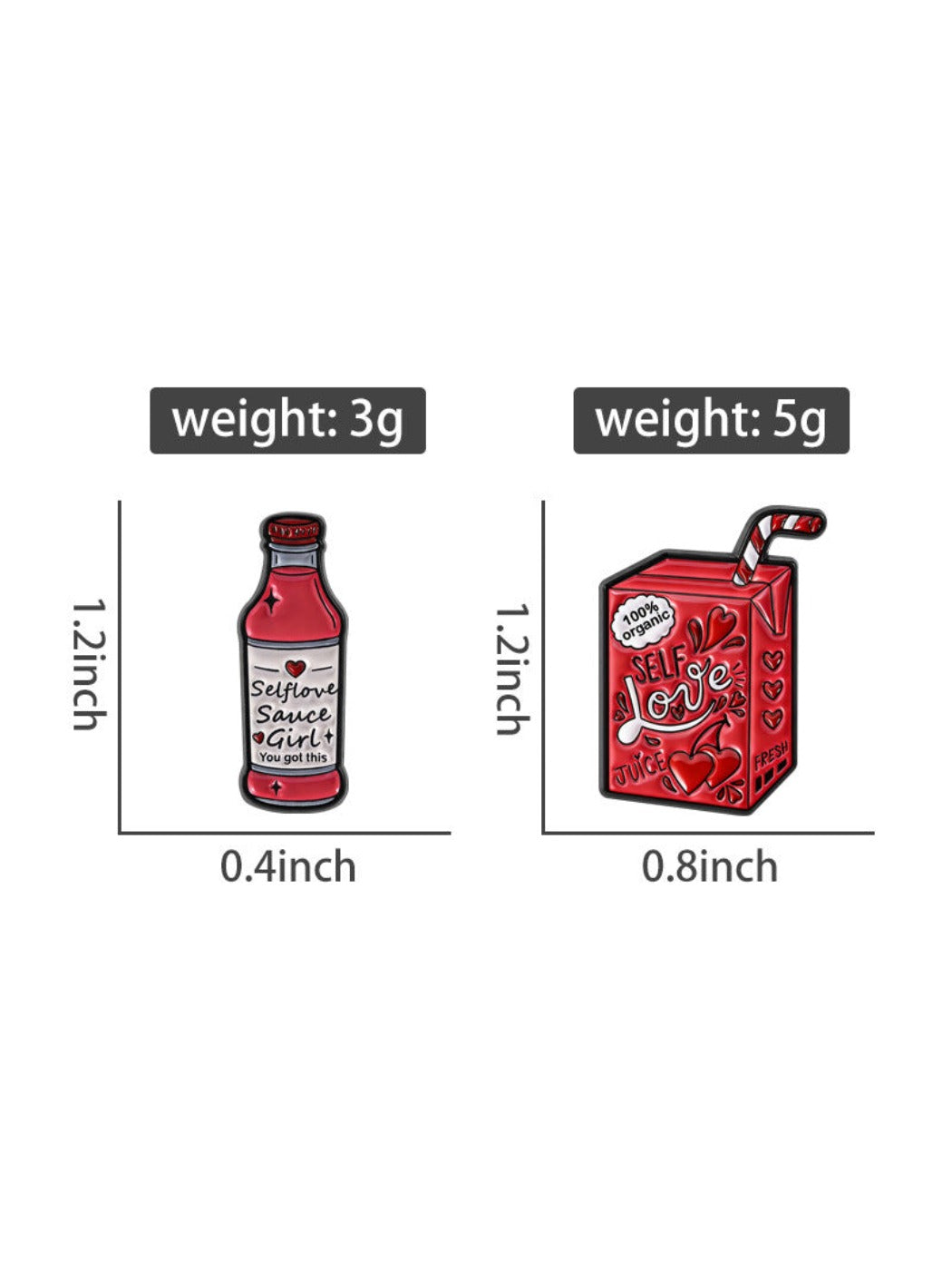 Pinori - Trendy Pink Bottle Drink Brooch