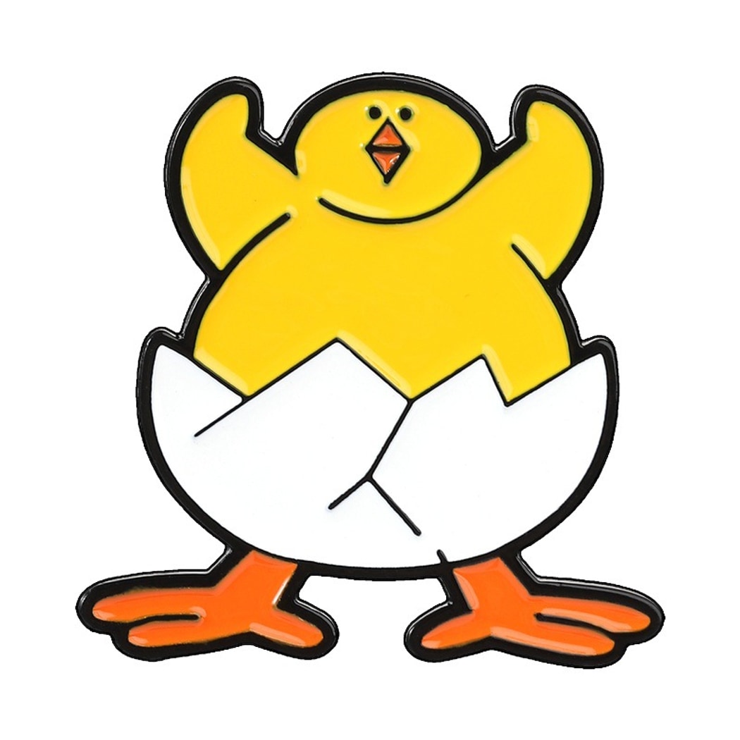Pinori - Playful Duck and Flower Motif Pin