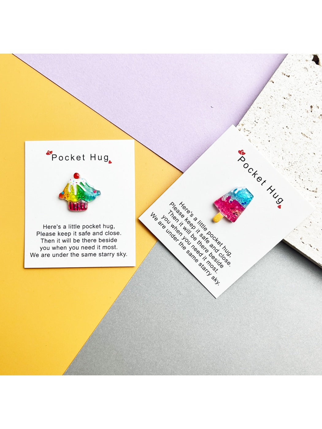 Taphug - Pocket Hug Summer Cool Series pocket hug card and keepsake token view 4