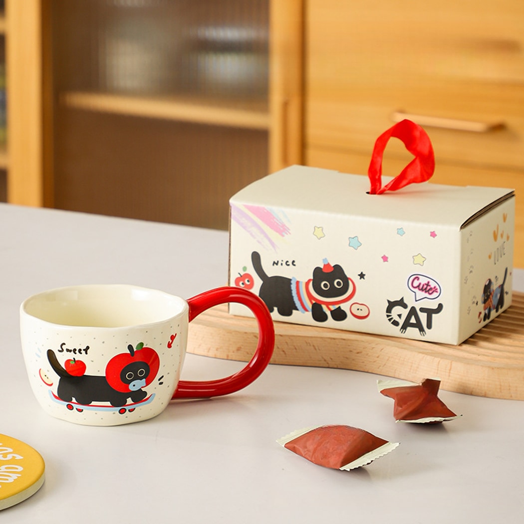 Mivora - Cute Cartoon Cat Coffee Mug