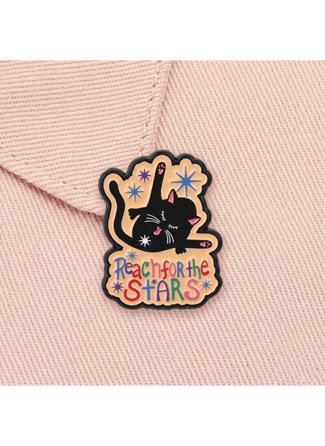 Pinori - Cat Brooch Badge, Cute Cartoon Dream Chasing Black Cat