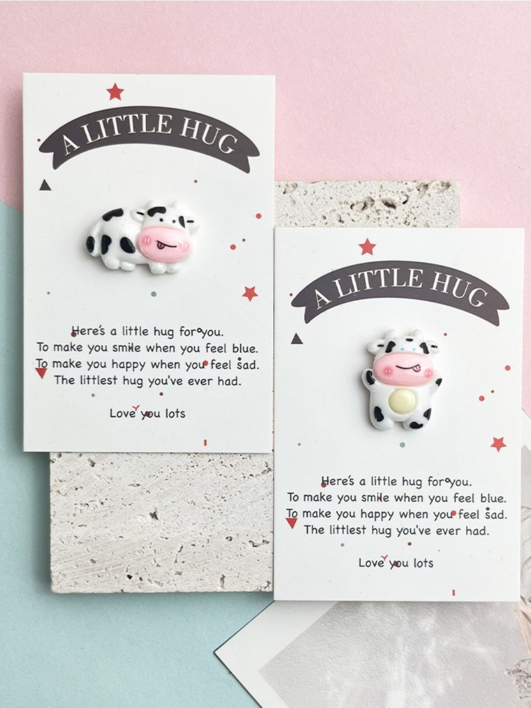 Taphug - Pocket Hug Cute Cow pocket hug card and keepsake token