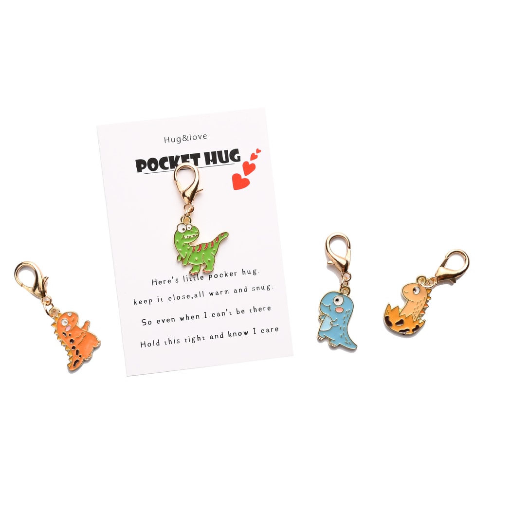 Taphug - Pocket Hug Cartoon Dinosaur Keychain Charm