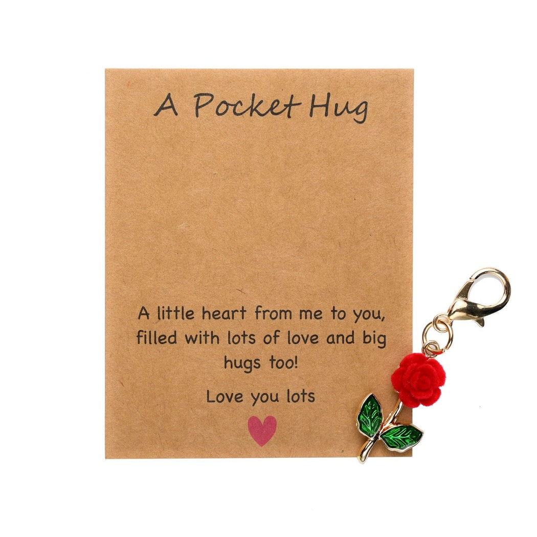 Taphug - Pocket Hug Romantic Rose Accent Keychain