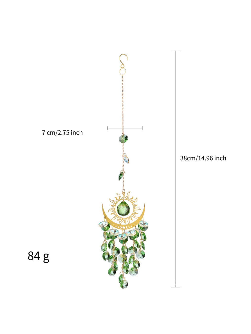 Close-up of hanging feathers with silver accents on Somnira Sparkle Evil Eye Dream Catcher