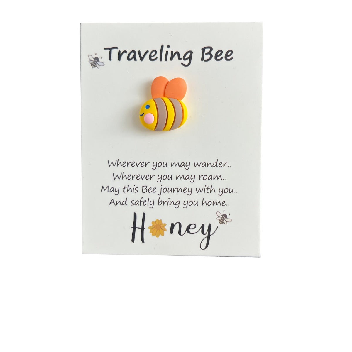 Taphug Pocket Hug Traveling Bee plush toy lying flat on a surface