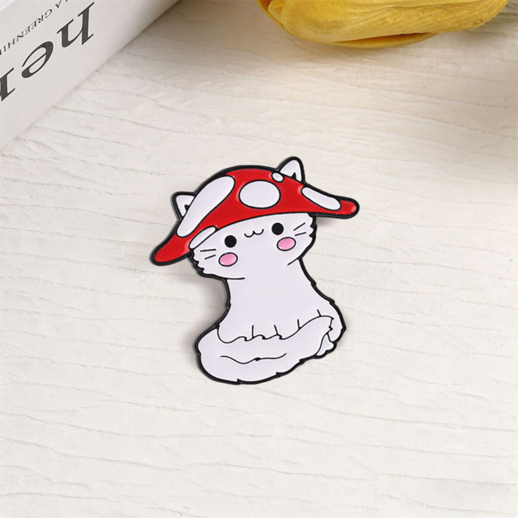 Pinori Mushroom Cat Enamel Pin