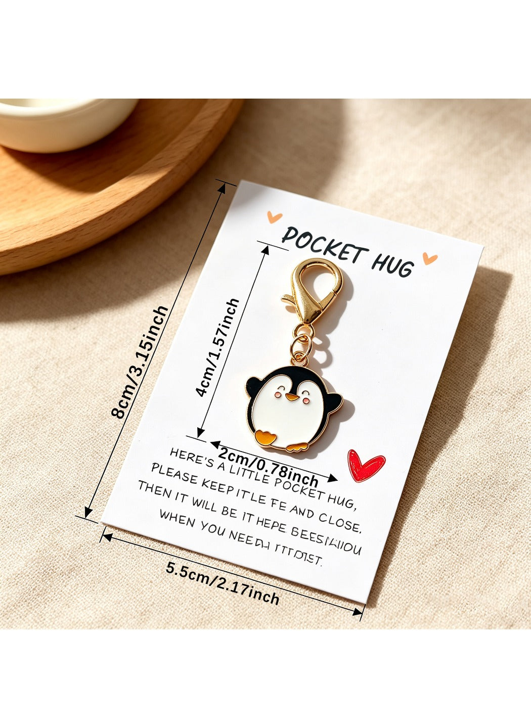 Taphug  - Alloy Pocket Hug Card Cute Penguin Keychain