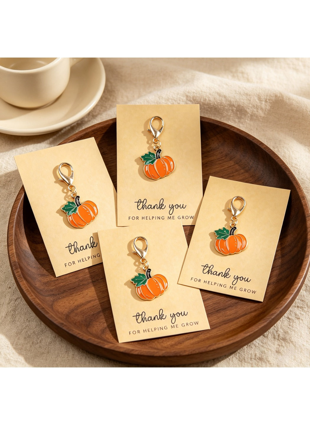 Taphug  - Alloy Pocket Hug Card Pumpkin Keychain