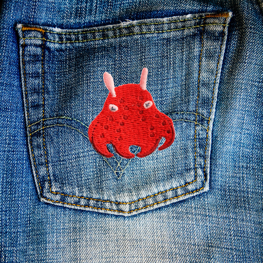 Pikkle | Red Octopus Iron-On Patch