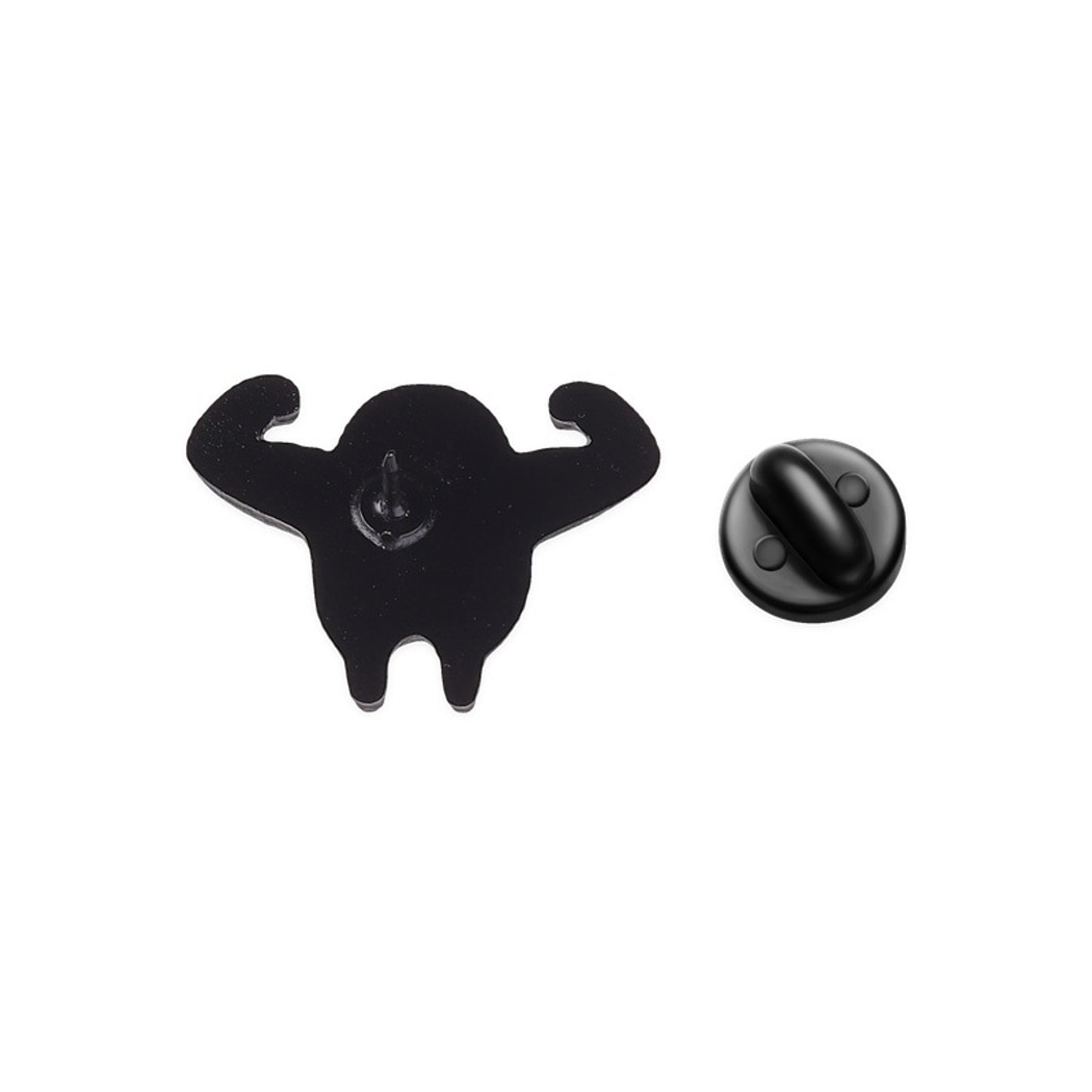 Pinori - Funny Flexing Cartoon Character Decorative Pin