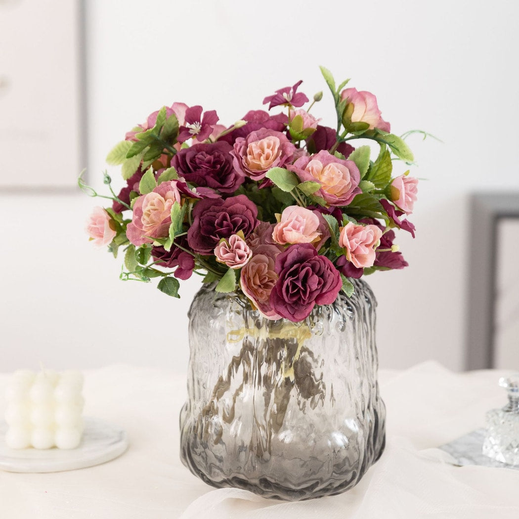 Roselle - Sunset-hued Style Artificial Rose Bouquet