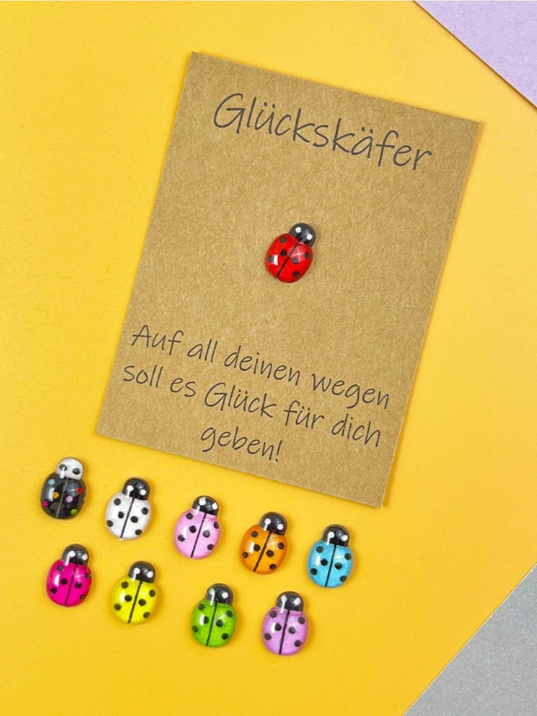 Taphug - Pocket Hug German Blessing Lucky Ladybug pocket hug card and keepsake token view 2