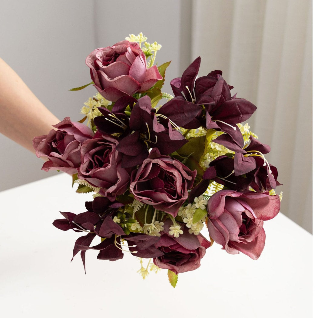 Roselle - Decorative Rose and Lily Artificial Bouquet